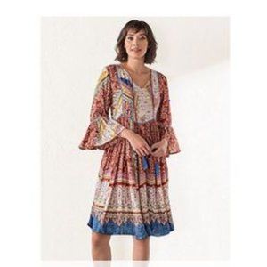 Sahalie Women's Crochet-Trim Tie-Front Dress